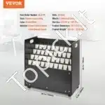 Brėžinių Laikymo Stovas Su 50 Skyrių Ir Ratukais, Mobili Medinė Lentyna, 76,5 x 39,5 x 78 cm, Baltos/Juodos Spalvos - Image 6