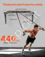 Daugiafunkcinė Prie Sienos Tvirtinama Prisitraukimų Skersinis (Multi-Grip), 126 cm Pločio, Juoda, iki 200 kg - Image 2