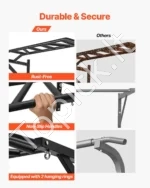 Daugiafunkcinė Prie Sienos Tvirtinama Prisitraukimų Skersinis (Multi-Grip), 126 cm Pločio, Juoda, iki 200 kg - Image 5