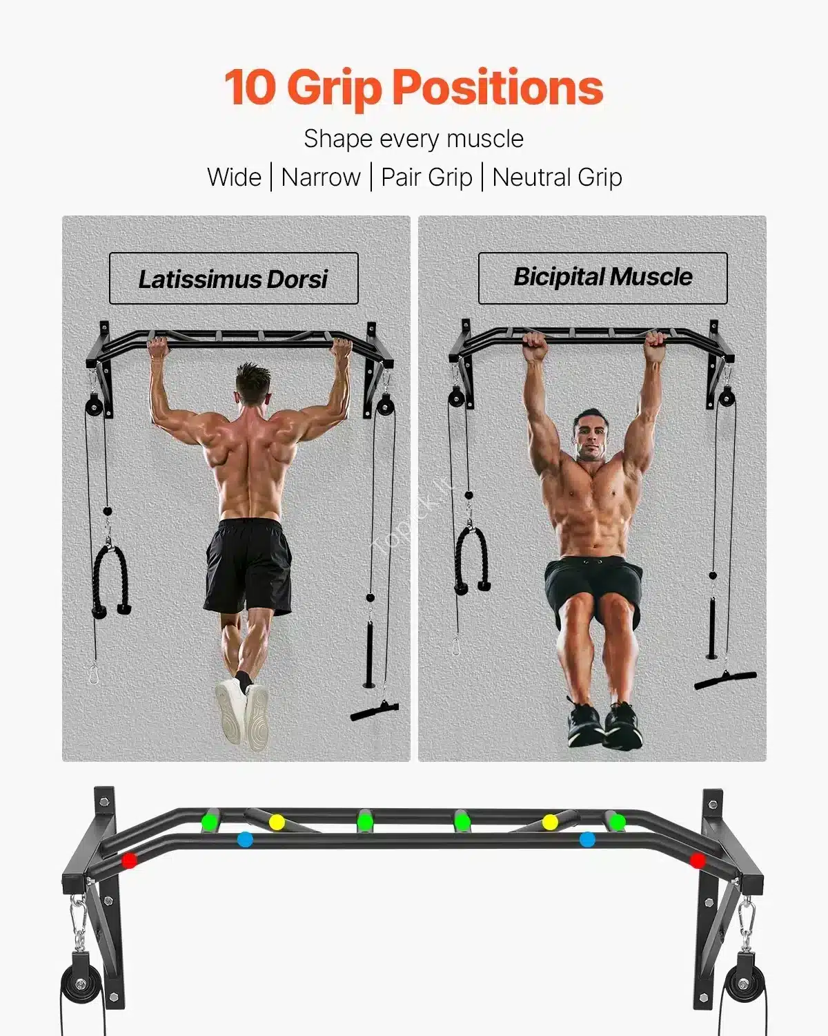 Daugiafunkcinė Prie Sienos Tvirtinamas Prisitraukimų Skersinis (Lat Pulldown)  iki 200 kg topick (4) Daugiafunkcinė Prie Sienos Tvirtinamas Prisitraukimų Skersinis (Lat Pulldown)  iki 200 kg - Image 3