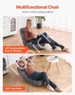 Daugiafunkcinė Sulankstoma Grindų Kėdė-Pagalvė su Atlošu, 103,4 x 57,2 x 15,2 cm - Image 6