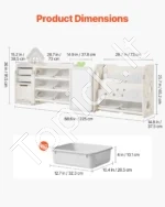 Daugiafunkcinė Vaikų Žaislų Lentyna su 10 Dėžių, 107 x 36 x 87 cm - Image 3