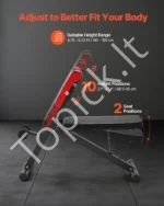 Daugiafunkcinis Sulankstomas Nugaros Treniruoklis "Romeniška Kėdė" , Juodai-Raudonas, iki 150 kg - Image 4