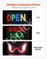 Didelė Programuojama LED Lenta 99×41,2 cm, Spalvota P6 Ekrano Reklama su Bluetooth ir GIF Palaikymu - Image 6