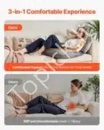 Didelė U Formos Skaitymo Pagalvė-Atlošas Lovai ar Grindims. 114 x 89 x 18 cm, Pilkas Aksomas - Image 6