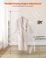 Didelė sulankstoma 2 aukštų drabužių džiovyklė (147 x 60 x 100 cm), 31 strypas, 14 kg - Image 5