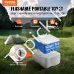 Didelės Talpos Nešiojamas Kempingo Tualetas 20 L (Atliekų), 12 L Nuleidimas, Mobilus WC - Image 2