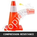 Didelis 20 vnt. PVC Eismo Kūgių Rinkinys, Oranžiniai, 45.7 cm Aukščio, Su Atšvaitu, 28 x 28 cm - Image 5