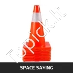 Didelis 20 vnt. PVC Eismo Kūgių Rinkinys, Oranžiniai, 45.7 cm Aukščio, Su Atšvaitu, 28 x 28 cm - Image 6