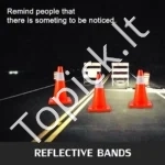 Didelis 20 vnt. PVC Eismo Kūgių Rinkinys, Oranžiniai, 45.7 cm Aukščio, Su Atšvaitu, 28 x 28 cm - Image 3