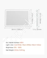 Didelis LED Vonios Veidrodis 70 x 100 cm, 3 Spalvų Apšvietimas - Image 7