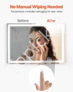 Didelis LED Vonios Veidrodis 70 x 100 cm, 3 Spalvų Apšvietimas - Image 4