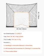 Didelis Lakroso/Hokėjaus Vartų Apsauginis Tinklas (Backstop) 360 cm x 279 cm - Image 6