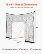 Didelis Lakroso/Hokėjaus Vartų Apsauginis Tinklas (Backstop) 360 cm x 279 cm - Image 4