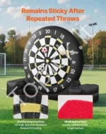 Didelis Pripučiamas Futbolo Smiginis (Dartboard) 244 cm Aukščio, Juodas, su 9 Kick Darts Kamuoliais - Image 6