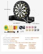 Didelis Pripučiamas Futbolo Smiginis (Dartboard) 244 cm Aukščio, Juodas, su 9 Kick Darts Kamuoliais - Image 7