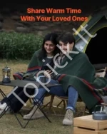 Didelis Vilnonis Pledas Stovyklavimui ir Iškyloms, 162 x 223 cm, 80% Vilna, Pilkai Ruda Spalva - Image 5