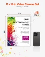 Drobės Plokštės Piešimui (48 vnt. MEGA Rinkinys), 280 x 355 mm, Balta, 3 mm Storis, Akrilui ir Aliejui 🎨 - Image 2