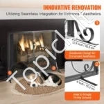 Dvidalė Židinio Apsauga nuo Žiežirbų su Durelėmis, Geležinė, Plotis 802 mm - Image 4