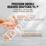 Profesionali Arboristinė Virvė Dvigubo Pynimo Poliesteris 9,5 mm x 36,6 m , 17,79 kN Trūkimo Jėga - Image 6