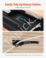 Dvigubas Ištraukiamas Metalinis Stalčius po Stalu su Lentyna, 457×227×200 mm, Juodas, Plienas - Image 5