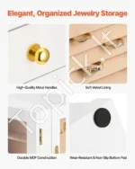 Elegantiška 360° Sukama Juvelyro Dėžutė su 5 Stalčiais ir Skaidriais Šonais - Image 4