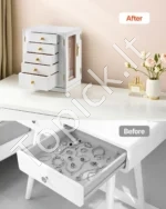 Elegantiška 360° Sukama Juvelyro Dėžutė su 5 Stalčiais ir Skaidriais Šonais - Image 5