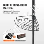 Elegantiška Juoda Dušo Lentyna Kampinė 4 Skyriai, Aukštis Nuo 142 cm Iki 290 cm - Image 4