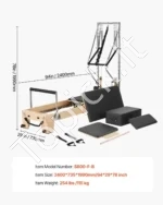 Elegantiškas Pilates Reformeris iš Klevo Medžio, Reguliuojamas, Iki 181,44 kg - Image 7