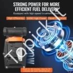 Elektrinė Kuro Perpumpavimo Stotis, 12V DC, 57 L/min Srautas, 1/4 AG, 4 m Išleidimo Žarna, Benzinas/Dyzelinas/Žibalas, G1 jungtis - Image 4