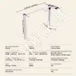 Elektrinis Stalo Rėmas, Baltas, 80 kg, Vieno Variklio, Aukštis 70–117 cm, Plotis 95–158 cm - Image 6