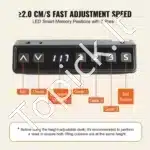 Elektrinis Stalo Rėmas su USB, Juodas, Vieno Variklio, 80 kg, Reguliuojamas Aukštis 70-117 cm - Image 4