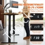 Elektrinis Stalo Rėmas su USB, Juodas, Vieno Variklio, 80 kg, Reguliuojamas Aukštis 70-117 cm - Image 5