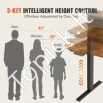 Elektrinis reguliuojamo aukščio darbo stalas su dviem lygiais, 120x60 cm - Image 4