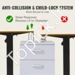 Elektrinis reguliuojamo aukščio darbo stalas su dviem lygiais, 120x60 cm - Image 5