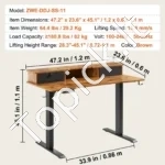 Elektrinis reguliuojamo aukščio darbo stalas su dviem lygiais, 120x60 cm - Image 6