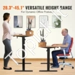 Elektrinis reguliuojamo aukščio darbo stalas su dviem lygiais, 120x60 cm - Image 2