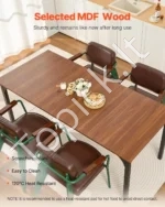 Erdvus Rektangularis Valgomojo Stalas 180×80 cm, Rudas Medinis, Kaimiško Stiliaus, Tinka 6–8 Asmenims, Išlaiko 136,1 kg  - Image 2