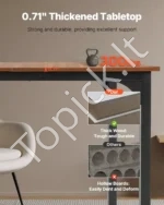 Erdvus Rektangularis Valgomojo Stalas 180×80 cm, Rudas Medinis, Kaimiško Stiliaus, Tinka 6–8 Asmenims, Išlaiko 136,1 kg  - Image 3