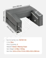 Ergonomiška Skaitymo Pagalvė, 61 x 53.3 x 29 cm, Pilka - Image 7