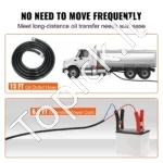 Galinga Kuro Perpumpavimo Pompa 12V DC, 37.8 L/min, 1/4 AG, Savaime Užsipildanti, 4 m Žarna, Dyzelinas/Žibalas/Transformatorinė Alyva, 20.5 x 15 x 11.7 cm - Image 4