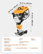 Galingas Benzininis Vibracinis Grunto Tankintuvas 6,5 AG, 196 cc, Sutankinimo Jėga 1632 kg - Image 7