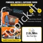 Galingas Bešepetėlinis Beoris Dažymo Purkštuvas Su Ratukais, 2000 W, 3000 PSI, 2,0 L/min - Image 3