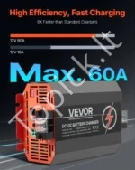 Galingas DC-DC Akumuliatoriaus Įkroviklis 12V 60A (750 W), Ličio/AGM/GEL - Image 2
