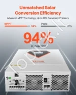 Galingas Hibridinis Saulės Inverteris 6KW / 6000W, Gryna Sinusinė Banga, 48V / 230V - Image 3
