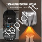 Galingas Komercinis Rankų Džiovintuvas 1300W, HEPA Filtras (99,97%), Džiovinimas Per 7-10 s - Image 2