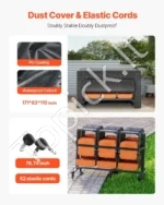 Galingas Sulankstomų Kėdžių ir Stalų Vežimėlis Iki 42 kėdžių / 12 stalų 1816x855x1178 mm, 181 kg, Matinė Juoda - Image 6
