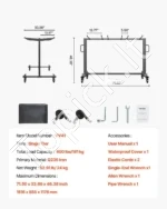 Galingas Sulankstomų Kėdžių ir Stalų Vežimėlis Iki 42 kėdžių / 12 stalų 1816x855x1178 mm, 181 kg, Matinė Juoda - Image 7