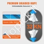 Ilga Statinė Virvė ( lynas) – 60,9 m Ilgis, 12,7 mm Skersmuo, Poliesterio Medžiaga, 32 kN Atsparumas - Image 2