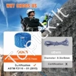 Ilga Statinė Virvė ( lynas) – 60,9 m Ilgis, 12,7 mm Skersmuo, Poliesterio Medžiaga, 32 kN Atsparumas - Image 3